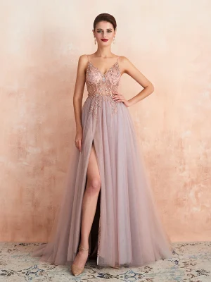 Women's Spaghetti Strap Evening Dress