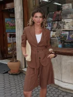 Women's Linen Shorts Set