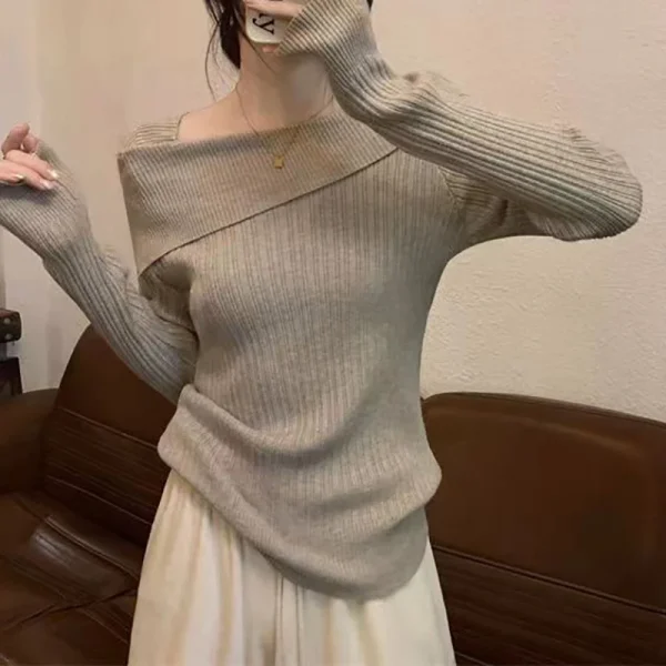 Women's Slash Neck Sweater