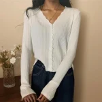 Women Ruffles Sweater