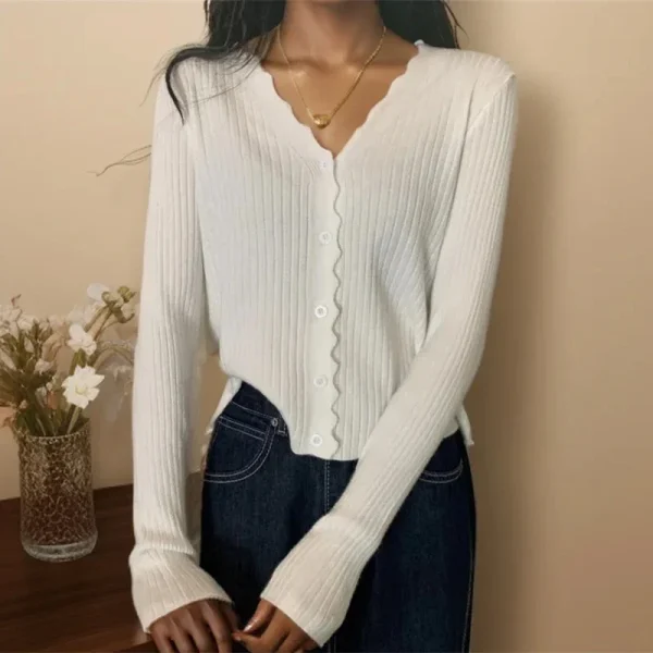 Women Ruffles Sweater