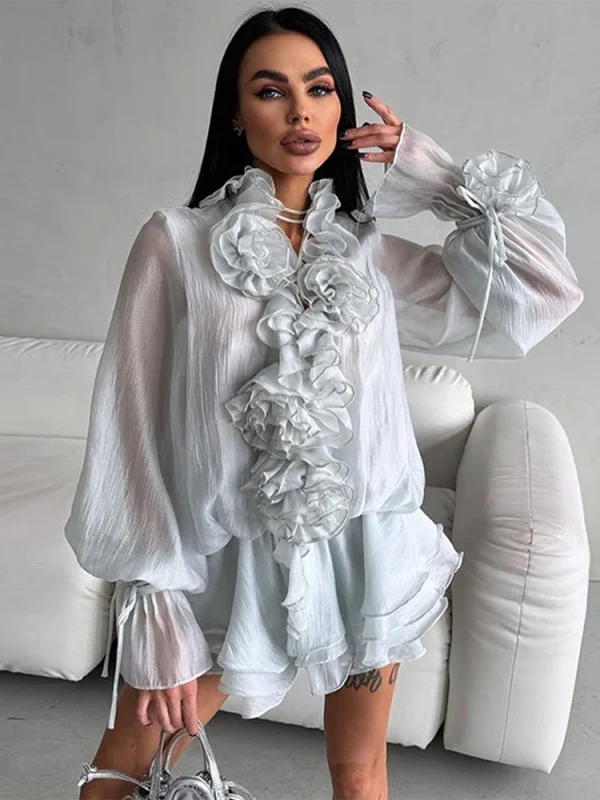 Women's Ruffles Shorts Suit