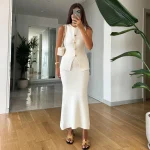 Women's Knit Vest and Skirt Set