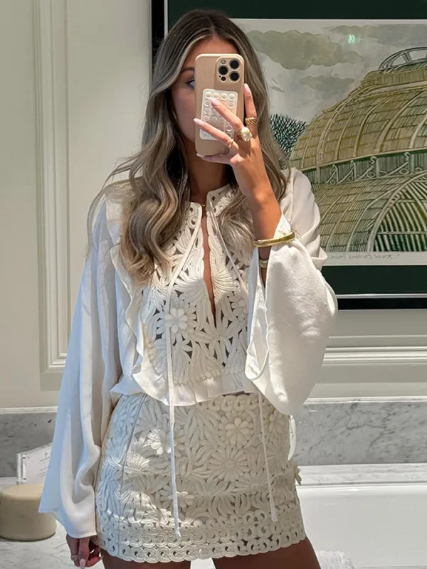 Women's Lace Mini Skirt Set