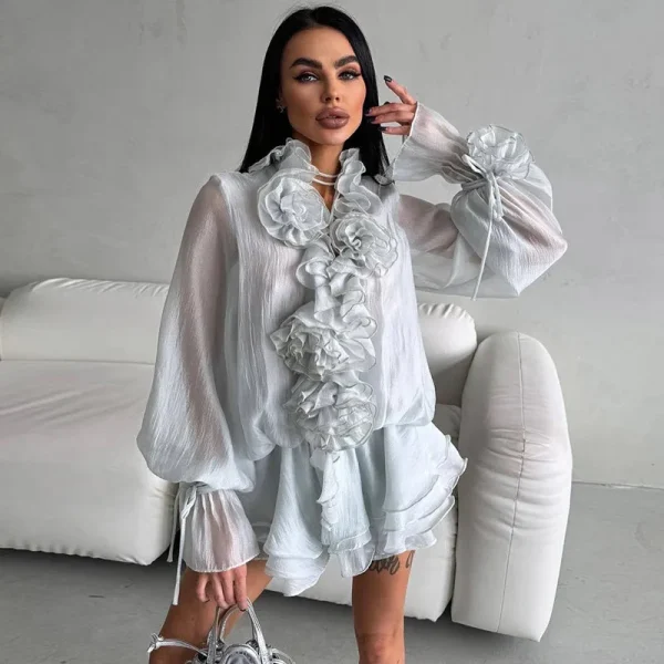 Women's Ruffles Shorts Suit