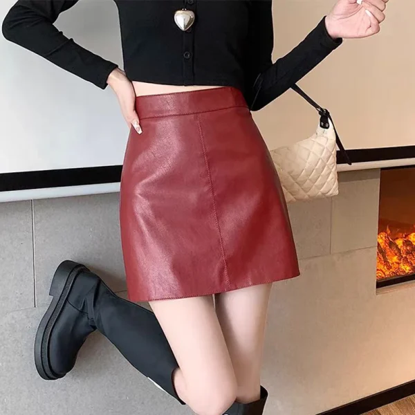 Women PU Leather Skirts