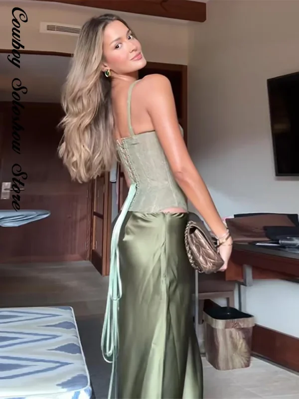 Women's Fishbone Top and Skirt Set