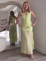 Women's Knitted Top and Skirt Set