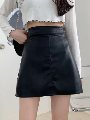 Women PU Leather Skirts
