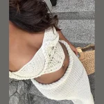 Women's Knit Crop Top and Skirt Set