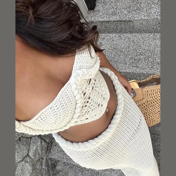 Women's Knit Crop Top and Skirt Set