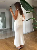 Women's Knit Vest and Skirt Set