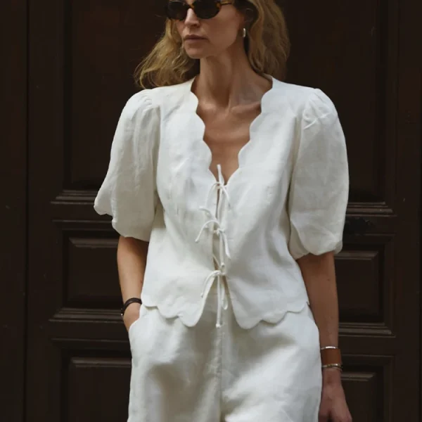 Women's Cotton Linen Skirt Set