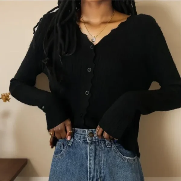 Women Ruffles Sweater