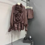 Women's Ruffles Shorts Suit