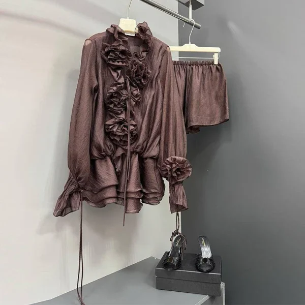 Women's Ruffles Shorts Suit