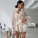 Women's Ruffles Shorts Suit