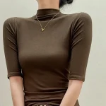Women's Mock Neck T-shirt