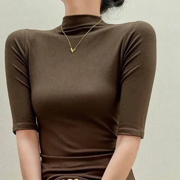 Women's Mock Neck T-shirt