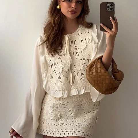 Women's Lace Mini Skirt Set