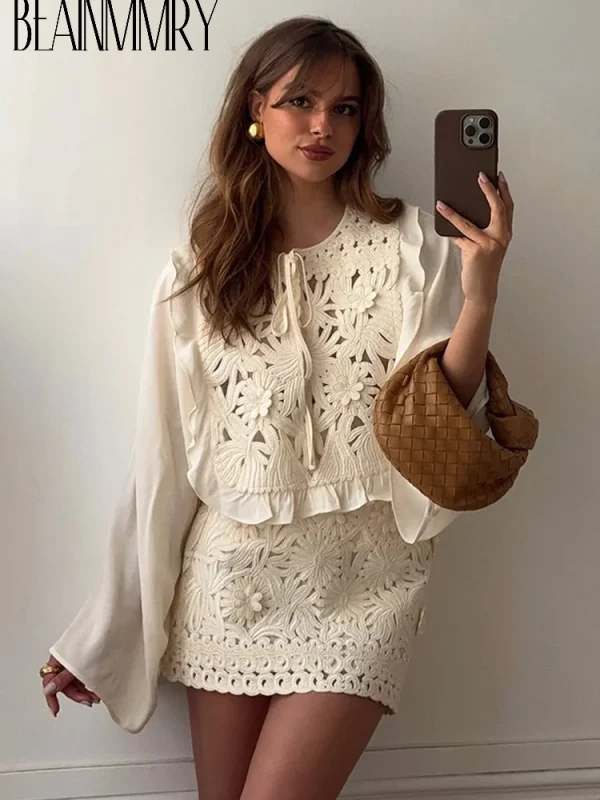 Women's Lace Mini Skirt Set
