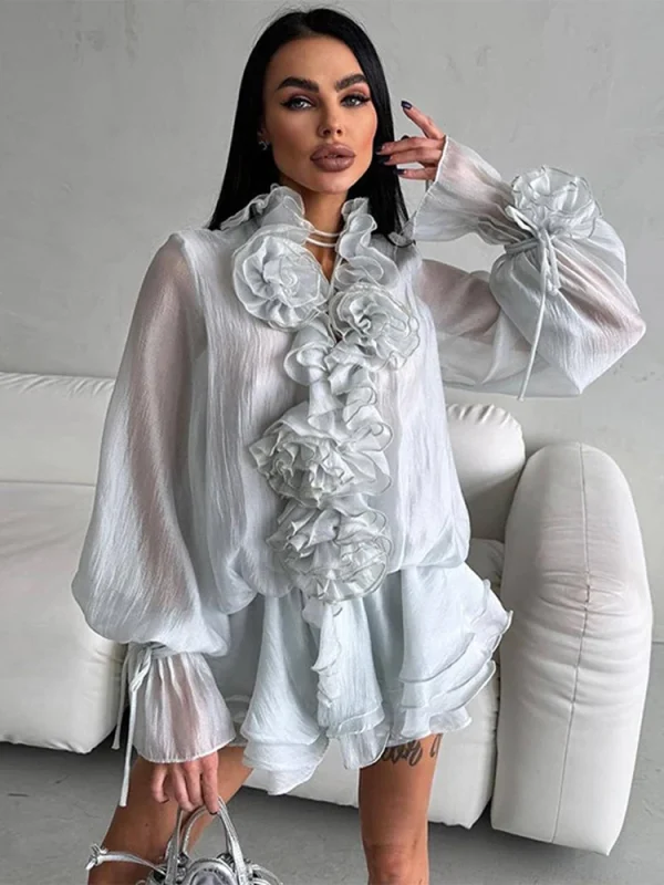 Women's Ruffles Shorts Suit