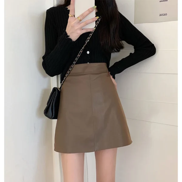 Women PU Leather Skirts