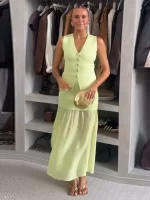 Women's Knit Vest and Skirt Set
