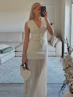 Women's Knitted Top and Skirt Set